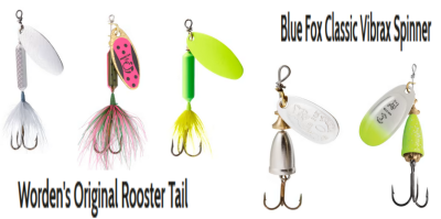 Trout Rooster Tails and Blue Fox Spinners