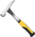 23-ounce Pointed Rock Hammer, All-Steel Masonry Brick Hammer with Shock-Reducing Handle